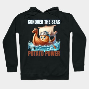 Viking Spud at the Helm - Conquer the Seas with Potato Power Shirt Hoodie